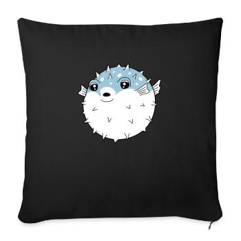 Fugu Kugelfisch - Sofakissen mit Füllung 45 x 45 cm - Schwarz - Vorne