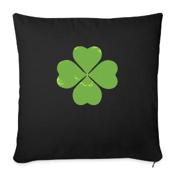 Lucky clover - Sofa pillow with filling 45cm x 45cm - black - Front