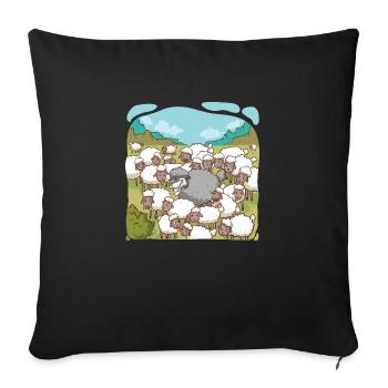 Wolf in sheep's clothing - Sofa pillow with filling 45cm x 45cm - black - Front
