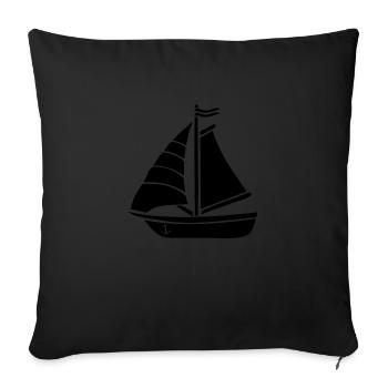 sailing ship - Sofa pillow with filling 45cm x 45cm - black - Front