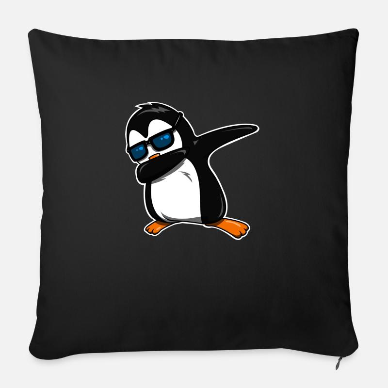 Dabbing Pinguin cool - Sofakissen mit Füllung 45 x 45 cm - Schwarz