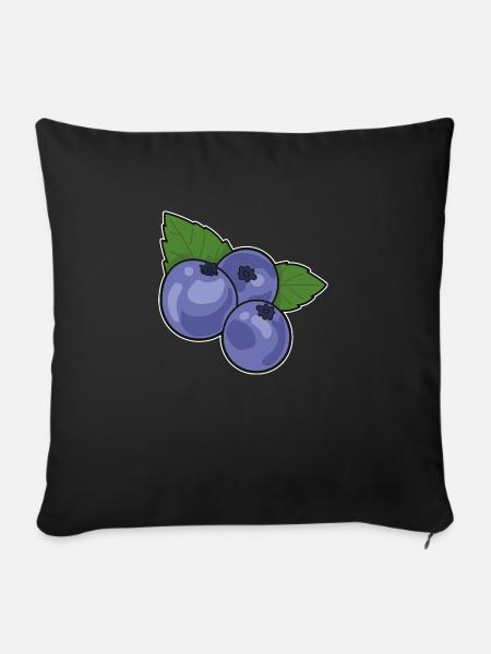 Blaubeere Heidelbeere - Sofakissen mit Füllung 45 x 45 cm - Schwarz