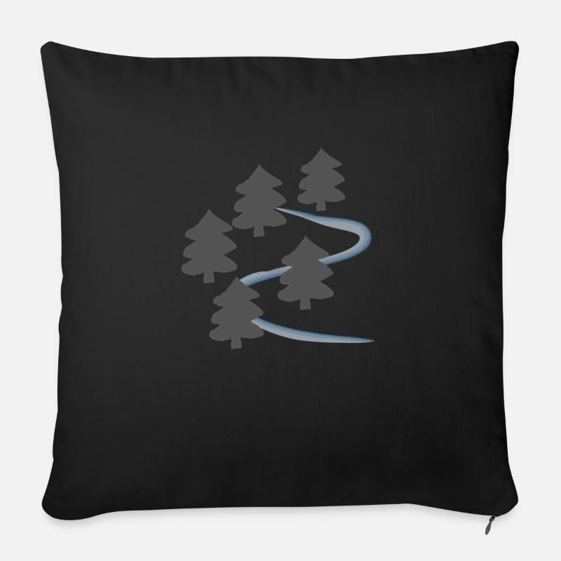 Wald und Fluss - Sofakissen mit Füllung 45 x 45 cm - Schwarz