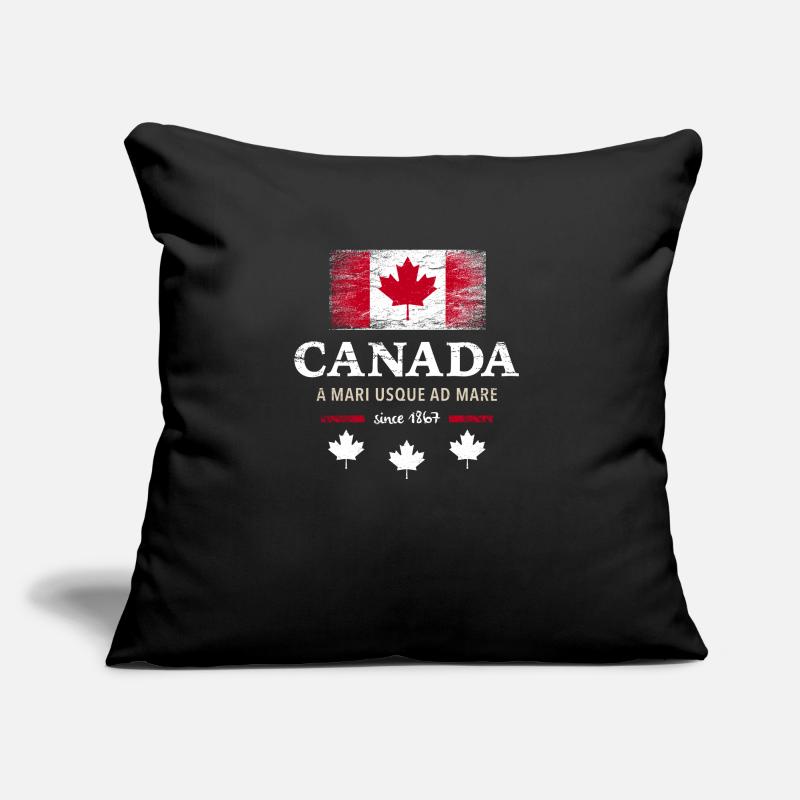 Drapeau du Canada Drapeau de la feuille d’érable de l’Amérique du Nord Coussin et housse de 45 x 45 cm