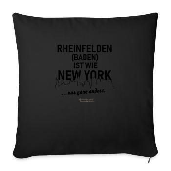 Rheinfelden (Baden) ist wie New York - Sofakissen mit Füllung 45 x 45 cm - Schwarz - Vorne