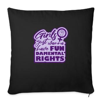 wanna have fundamental rights - Sofa pillow with filling 45cm x 45cm - black - Front