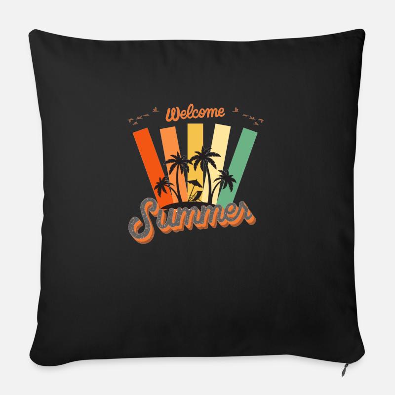 Welcome Summer! - Sofakissen mit Füllung 45 x 45 cm - Schwarz