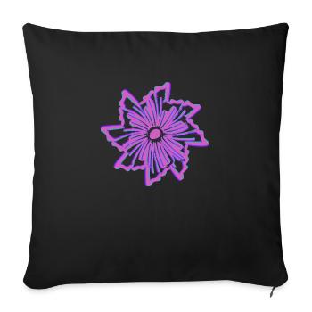 Blüte - Sofakissen mit Füllung 45 x 45 cm - Schwarz - Vorne