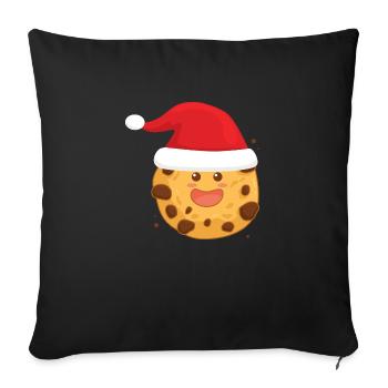 Christmas Chocolate Cookie Funny - Sofa pillow with filling 45cm x 45cm - black - Front