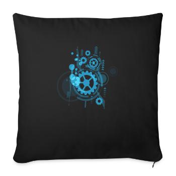 Blue Gear blaues Zahnrad Hup - Sofa pillow with filling 45cm x 45cm - black - Front