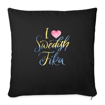 Schweden Schweden Viking Norden Skandinavien fika - Sofakissen mit Füllung 45 x 45 cm - Schwarz - Vorne