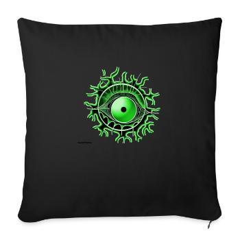 Eye green - Sofa pillow with filling 45cm x 45cm - black - Front