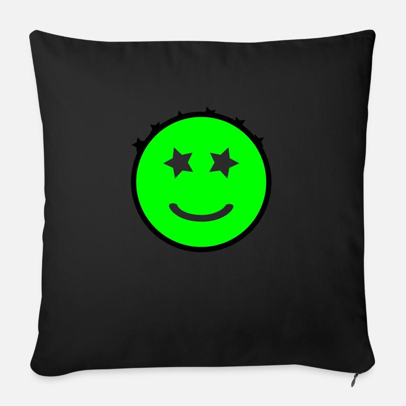Smiley mit Sternenaugen | Vectorgraphic - Sofakissen mit Füllung 45 x 45 cm - Schwarz