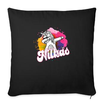 NIKLAS - Beau nom de garçon avec licorne cool - Coussin et housse de 45 x 45 cm - noir - Devant