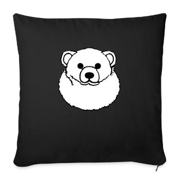 Polar Bear Polar Animal Snow White Arctic Vector - Sofa pillow with filling 45cm x 45cm - black - Front