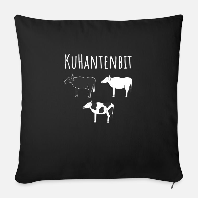 Quantencomputing mit Kühen Lustig Geschenk Kuhbit - Sofakissen mit Füllung 45 x 45 cm - Schwarz
