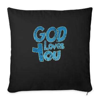 God loves you - Sofa pillow with filling 45cm x 45cm - black - Front
