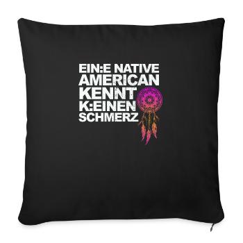 Satire über Gendern und kulturelle Aneignung - Sofakissen mit Füllung 45 x 45 cm - Schwarz - Vorne