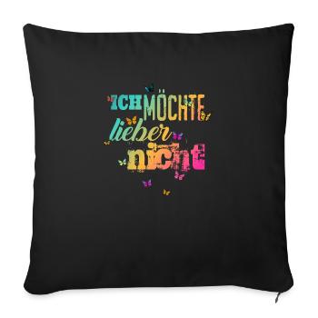 Bartleby der Schreiber - Ich möchte lieber nicht - Sofakissen mit Füllung 45 x 45 cm - Schwarz - Vorne