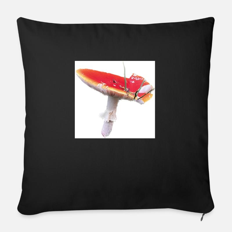 Homesaleor Toadstool - Sofa pillow with filling 45cm x 45cm - black