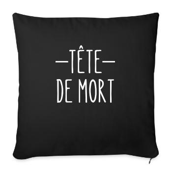 tête de mort - Coussin et housse de 45 x 45 cm - noir - Devant