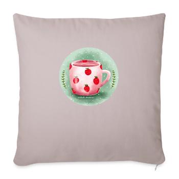 Lait de fraise - Coussin et housse de 45 x 45 cm - taupe clair - Devant