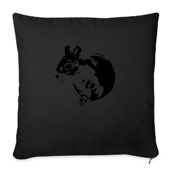 Maillot de l’équipe avec logo de l’écureuil - Coussin et housse de 45 x 45 cm - noir - Devant
