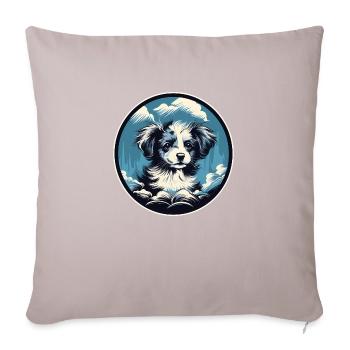 Cute puppy - Sofa pillow with filling 45cm x 45cm - light taupe - Front