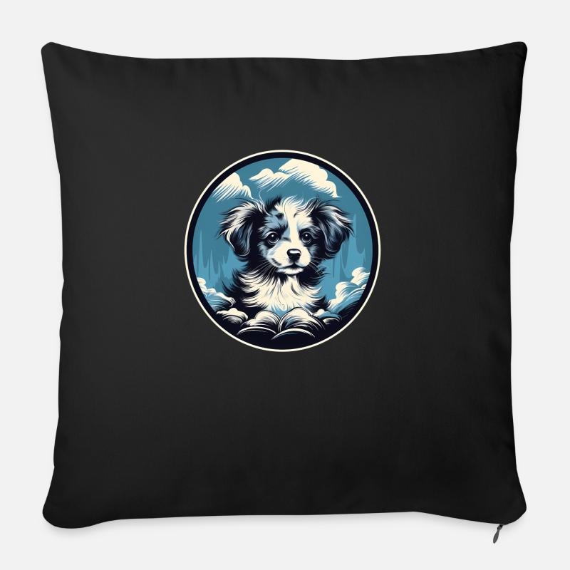 Chiot mignon - Coussin et housse de 45 x 45 cm - noir