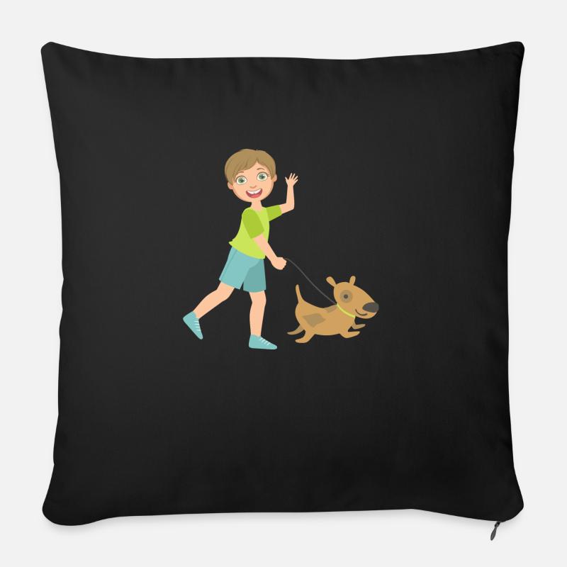 Hund - Sofakissen mit Füllung 45 x 45 cm - Schwarz