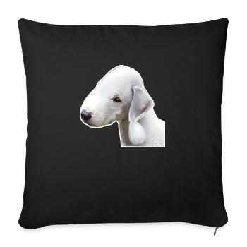 Bedlington terrier - Sofa pillow with filling 45cm x 45cm - black - Front