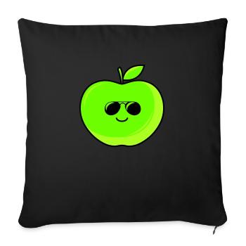 Pomme fraîche - Coussin et housse de 45 x 45 cm - noir - Devant