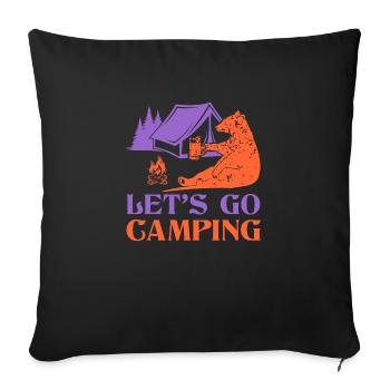 Lets Go Camping - Sofakissen mit Füllung 45 x 45 cm - Schwarz - Vorne