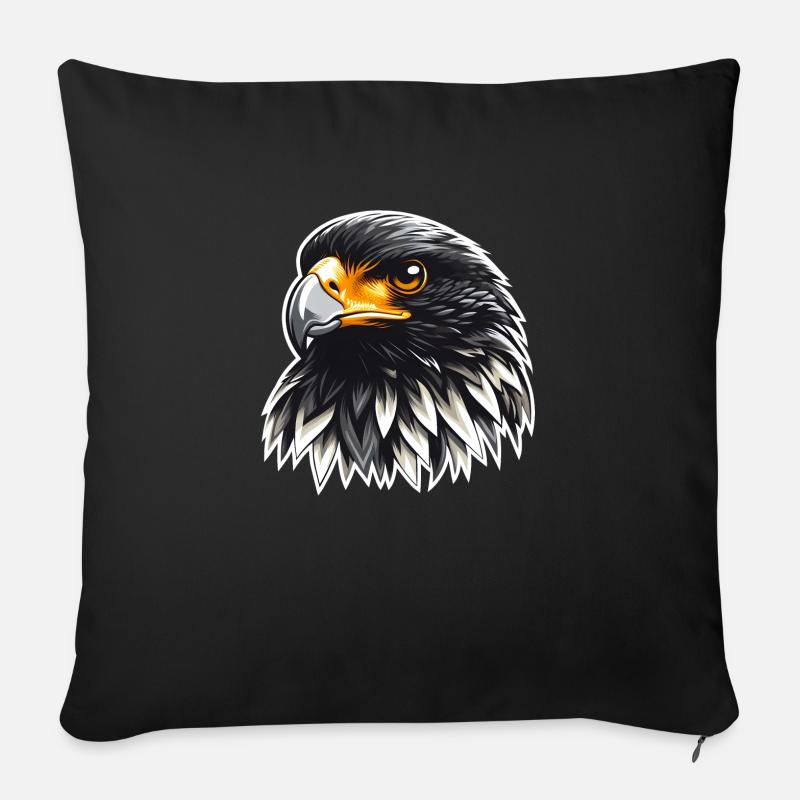 Adler Greifvogel Bussard Habicht Falke - Sofakissen mit Füllung 45 x 45 cm - Schwarz