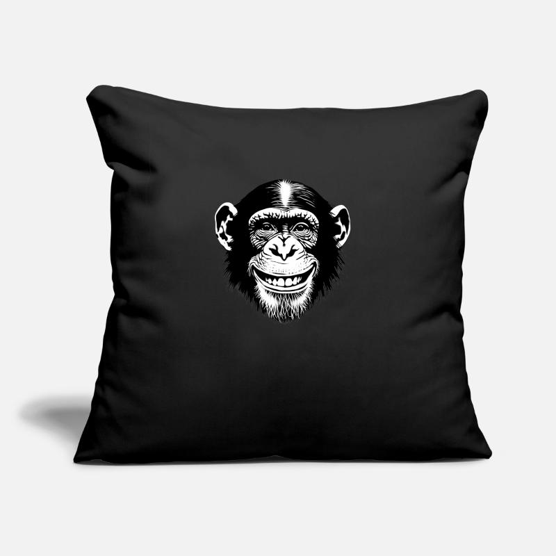 Lachender Affe Schimpse freut sich Sofakissen mit Füllung 45 x 45 cm