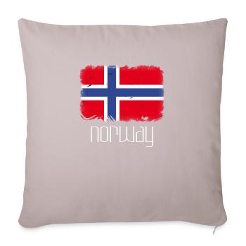 Voyage de pêche en Norvège personnalisable - Coussin et housse de 45 x 45 cm - taupe clair - Devant