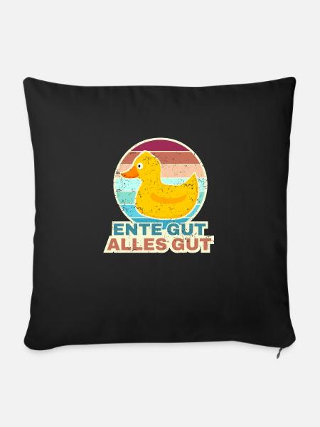 Ente Gut Alles Gut Entenliebhaber - Sofakissen mit Füllung 45 x 45 cm - Schwarz
