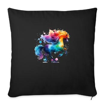 Little Pony Colorful Watercolor - Sofa pillow with filling 45cm x 45cm - black - Front