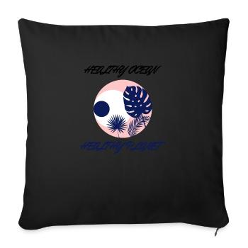 Marine Conservation - Sofa pillow with filling 45cm x 45cm - black - Front