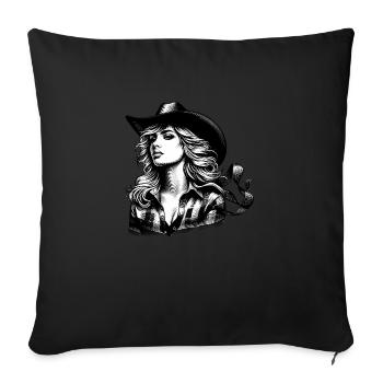 western vintage cowboy girl american wild western - Sofa pillow with filling 45cm x 45cm - black - Front