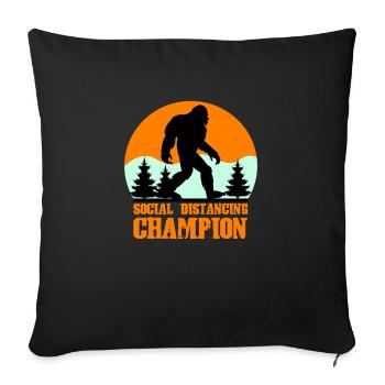 big foot social distancing - Sofa pillow with filling 45cm x 45cm - black - Front