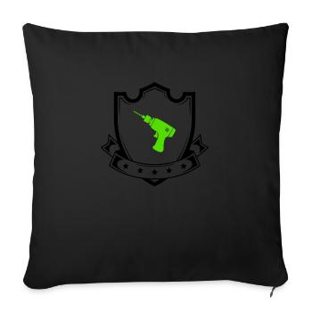Drill Coat of Arms - Sofa pillow with filling 45cm x 45cm - black - Front
