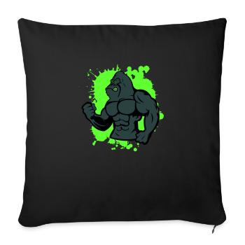 Gorilla Strong Animal - Sofa pillow with filling 45cm x 45cm - black - Front