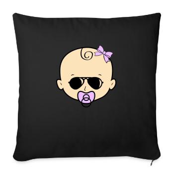 Baby Girl Sunglasses - Sofa pillow with filling 45cm x 45cm - black - Front