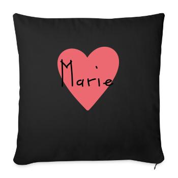 Prénom Marie Gift - Coussin et housse de 45 x 45 cm - noir - Devant