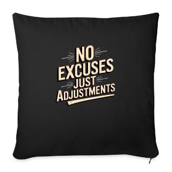 No excuses Mindset Motivational Saying - Sofa pillow with filling 45cm x 45cm - black - Front