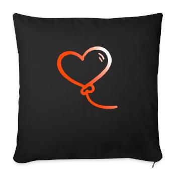 VALENTINSTAG HERZ LIEBE LIEBE ROSE A - Sofakissen mit Füllung 45 x 45 cm - Schwarz - Vorne
