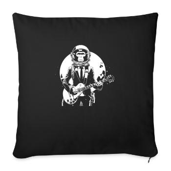 funny astronaut monkey - Sofa pillow with filling 45cm x 45cm - black - Front