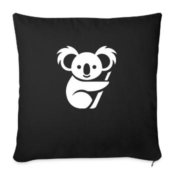 Koala Love: Cuddly Tree Climber - Sofa pillow with filling 45cm x 45cm - black - Front