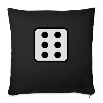 Dice 6 - Sofa pillow with filling 45cm x 45cm - black - Front
